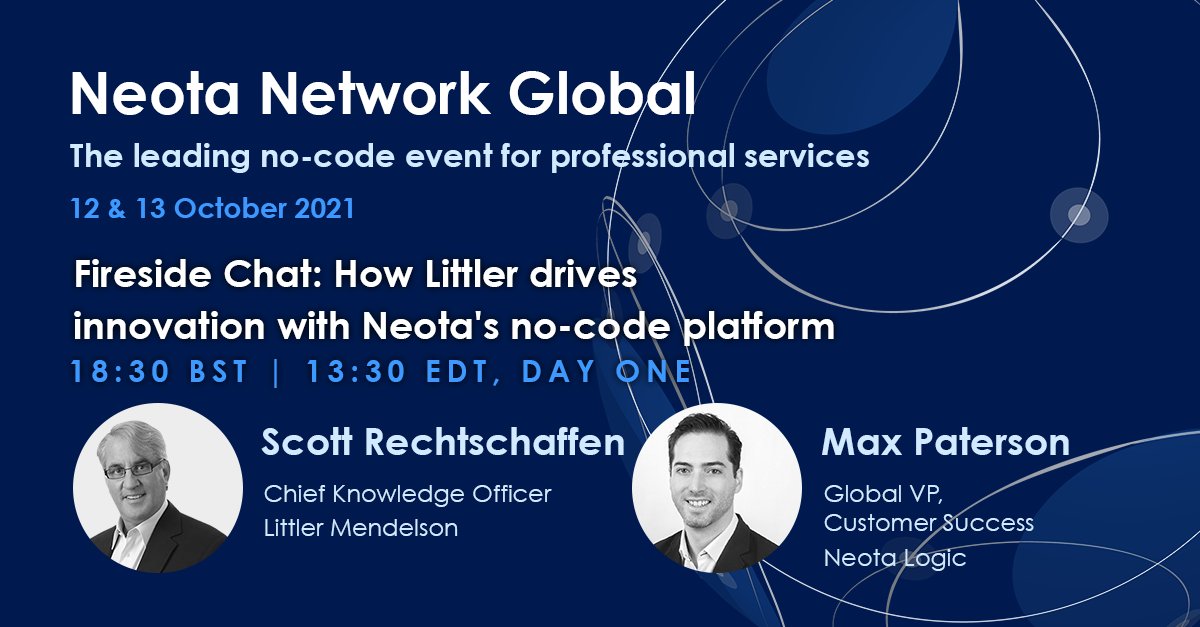 We will be joined by <a href="/Littler/">Littler Mendelson</a> to discuss how Neota drives their innovation strategy. Register to our Neota Network Global event for free now to join this and many other sessions! bit.ly/3zsq9fv