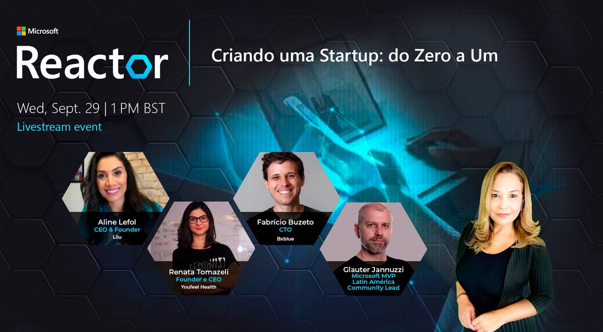 Amanhã acontece mais uma mesa redonda e nós vamos dividir com vocês mindsets chaves que podem ser decisores nos seus primeiros passos ao criar a sua primeira #Startup! <a href="/MSFTReactor/">Microsoft Reactor</a>

👉 bit.ly/LatinStartup

#Microsoft #Startups #MSReactor #MicrosoftRDs #MVPBuzz #MVPBR