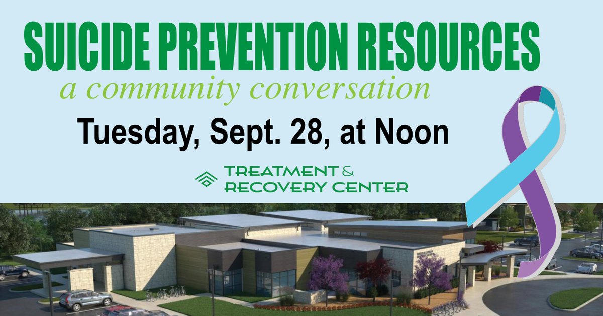 Don't miss the opportunity to hear about the Treatment &amp; Recovery Center, opening in 2022, and how it will play a vital role in helping to prevent suicide in our community. Panel discussion starts at noon today!
To register: dgcoks.org/0928event
<a href="/lmhorg/">LMH Health</a> @ksphq @bertnashcenter
