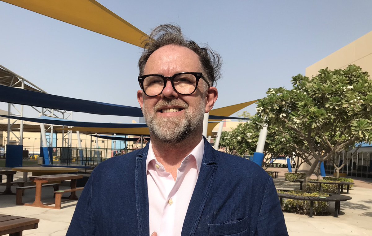 BSAKAbuDhabi's tweet photo. Great to see Derek Issacs, Editor of @Yalla_AbuDhabi at BSAK today, interviewing Head of Music, Rob Hall and preparing an article to launch the forthcoming Abu Dhabi Young Musicians Competition. Looking forward to this exciting collaboration between Abu Dhabi schools. #ADYM https://t.co/jT5s2LFi58