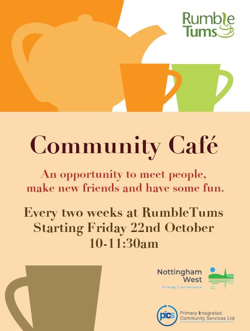 NottmWestPCN's tweet photo. RUMBLE TUMS 
Rumbletums Café is both a Community Café and a supported training project for young people with a learning disability, some of whom may also have an additional physical disability.
@Rumbletums https://t.co/DUZqWLMiTM