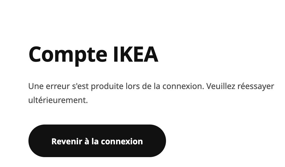 Cjouffe's tweet photo. @IKEA_France, impossible de me connecter à mon compte.
Suis-je le seul à vous remonter ce problème ? https://t.co/Ep9C4JOIl4