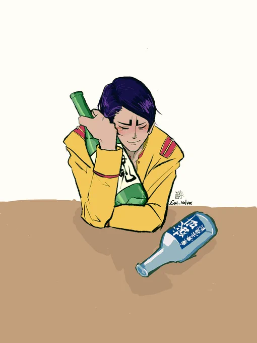 非表示レイヤーに色んな顔あった笑
酔うと寝る之進→酔ったフリ之進 