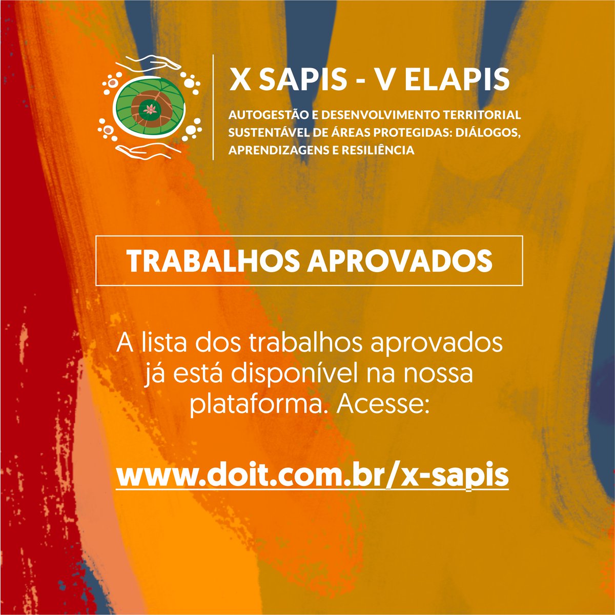 sapis_elapis's tweet image. A lista de trabalhos aprovados no X SAPIS e V ELAPIS está disponível no site do evento: doity.com.br/x-sapis
Se você teve o trabalho aprovado, acesse o site e leia as informações sobre o envio do vídeo de apresentação. Atenção ao prazo de preenchimento do formulário.