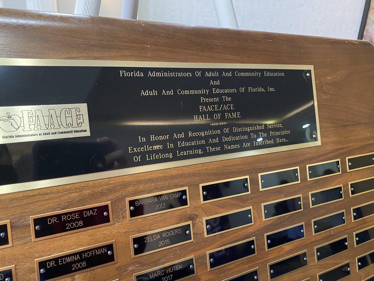 The ACE Conference for Adult Ed is honored this year to induct Florida Adult Education teachers into the Hall of Fame. Great work! <a href="/ACEofFlorida/">ACE of Florida</a> <a href="/Polk_super/">PolkSuper</a> <a href="/PolkSchoolsNews/">Polk County Public Schools</a>