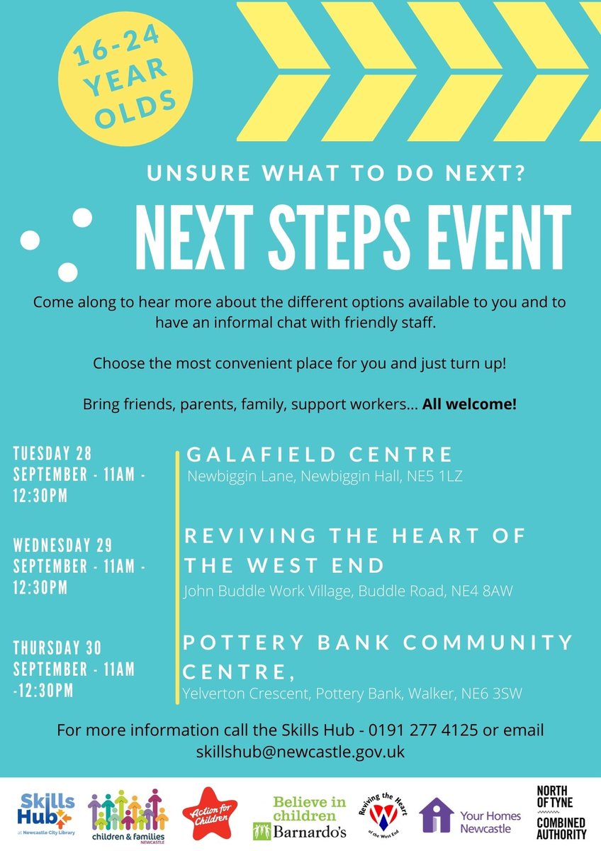 WorkandThrive's tweet photo. ❗Happening this week in Newcastle❗

We'll be in Elswick (Wednesday) and Walker (Thursday) providing support for young people wanting to know what they can do next!

#jobs #opportunities #newcastleupontyne https://t.co/MAO000K1fx