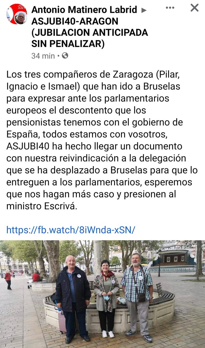asjubi40's tweet photo. @asjubi40 ha hecho llegar un documento con nuestra reivindicación a la delegación que se ha desplazado a Bruselas. @joseluisescriva @sanchezcastejon @Yolanda_Diaz_ https://t.co/e1hJcEZgto