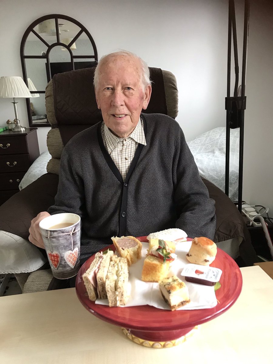 Thank you <a href="/IlkleyGN/">Ilkley Good Neighbours</a> grandad loved his afternoon tea and said it really made his day feel special! what a lovely surprise delivery for the over 90s group 🍰☕️