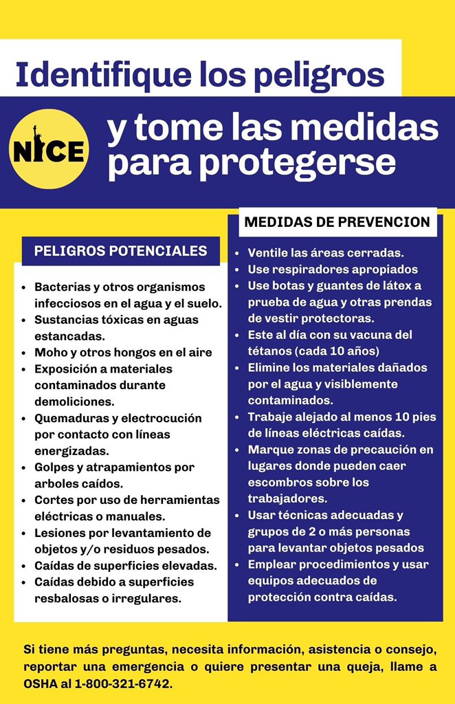 NICE4Workers's tweet photo. Mold, asbestos, & electrocution are some of the major #hazards that #workers are exposed to during #Hurrican cleanup.
NICE’s Relief Brigade is educating #DayLaborers & #ImmigrantWorkers of these risks as #landlords & #homeowners hire them to help with #Ida recovery. https://t.co/o4BQMAF8ho