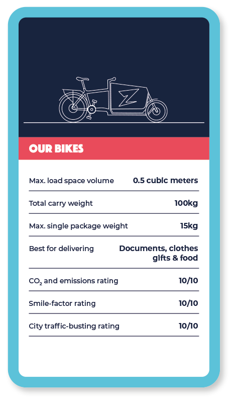 ZedifyFLY's tweet photo. What kind of Zedify cargo bike have you spotted out and about in #Finchley making #zeroemission deliveries? Check out our ratings cards for info on why we use bikes, trikes and quads for different deliveries. https://t.co/t3ZkTO6nZa