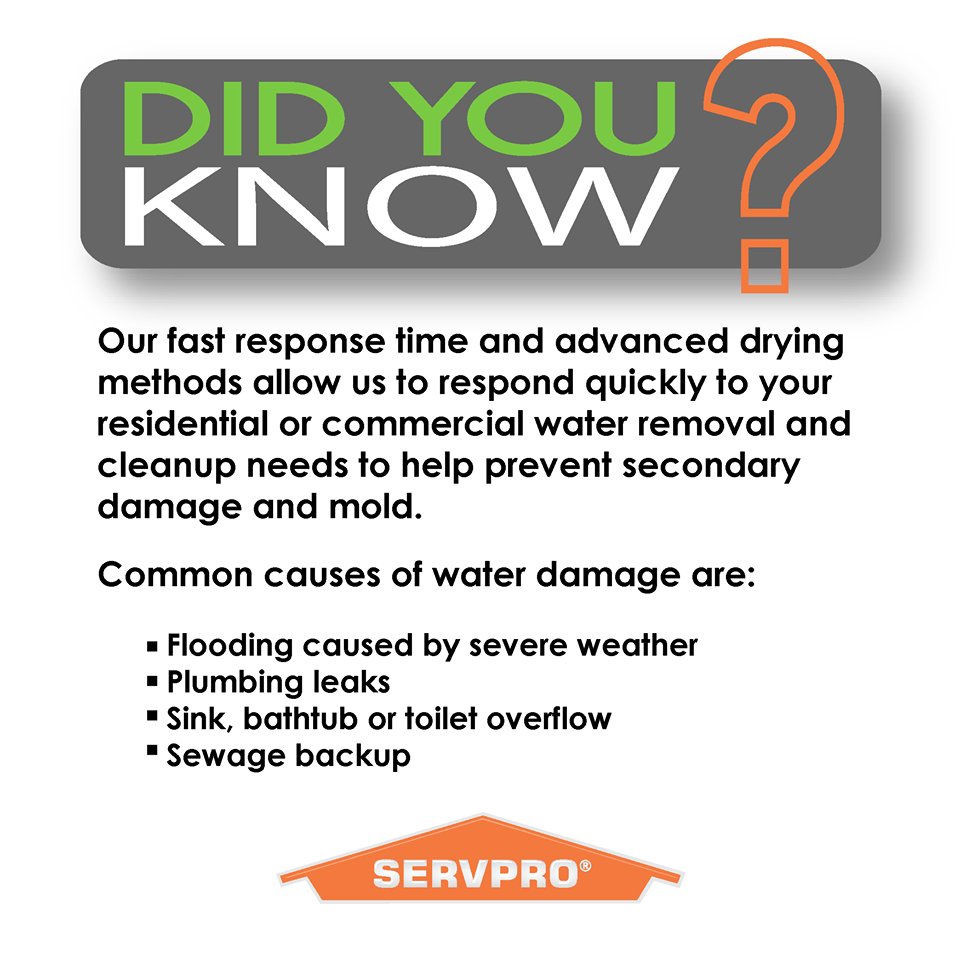 #DYK- Calling #SERVPRO can help prevent secondary damage due to our fast response time. 💪