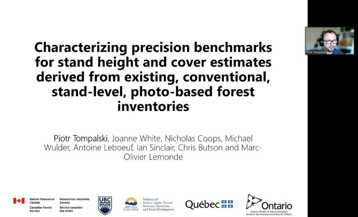 How consistent are #forestinventory data derived from air photo interpretation? We need a baseline so we can quantify what we gain from using #lidar and other #remotesensing technologies. @PiotrTompalski presents at @SilviLaser2021 #CFSEFI #innovation doi.org/10.1093/forest…