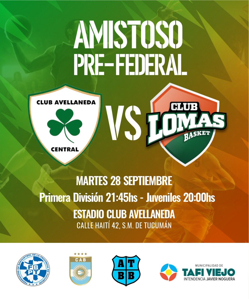LomasBasket's tweet photo. Amistoso pre @basquetfederal 🏀nuestros muchachos miden fuerzas vs @clubavellanedac en su estadio desde las 21:45🕘 #VeniAlClub #BasquetEnVivo #ClubLomas #SomosLomas
@FBPT @cabboficial https://t.co/qIlXOPyfBF