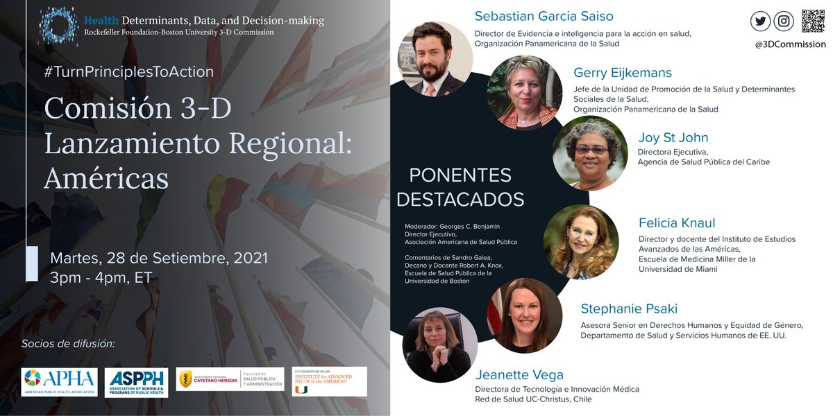 Únase al lanzamiento del informe #3D en las Américas. Conozca los desafíos y oportunidades en el uso de #datos sobre determinantes sociales de #salud para desarrollar #políticas que promuevan mayor equidad. 
<a href="/sandrogalea/">Sandro Galea</a> <a href="/3DCommission/">3-D Commission</a>

HOY a las 2pm CdMx
▶️bit.ly/3COazwW