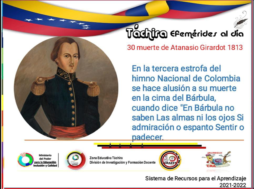 Efemérides al día E.B Maria Albertina Rosales/ E.B Mesas del Palenque @MPPEDUCACION <a href="/_LaAvanzadora/">Yelitze Santaella</a> <a href="/Danielcustodio3/">Daniel Custodio</a> <a href="/charlychaves/">Charly Rojas Chaves</a> @ZonaEducTachira <a href="/Crazet2011/">Crazet2011</a> <a href="/CRAJAUREGUI2/">CRAJAUREGUI</a> <a href="/supervisionZET1/">SupervisionZET</a>