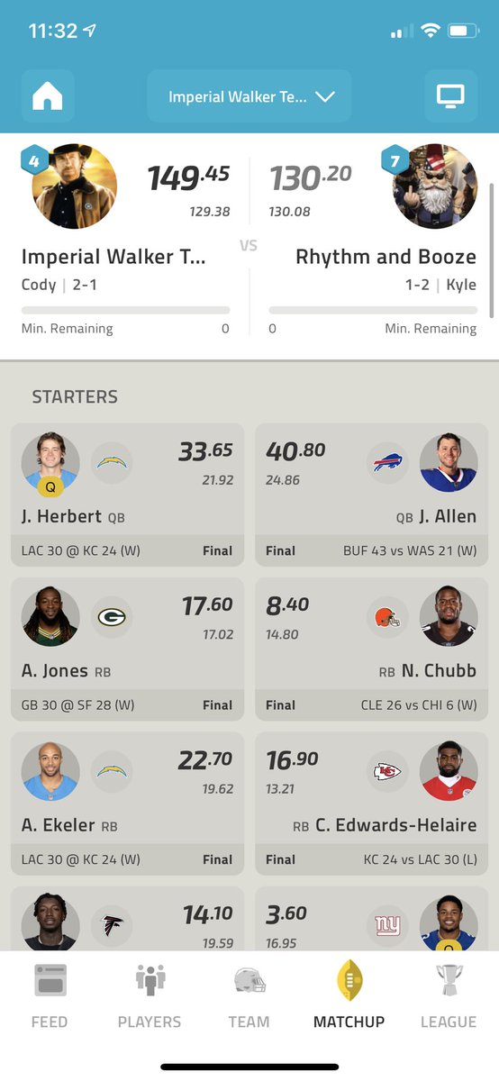 cme9988's tweet photo. @AustinEkeler got me 2 wins this week! Appreciate the hard work! https://t.co/jyoEQVBzzX