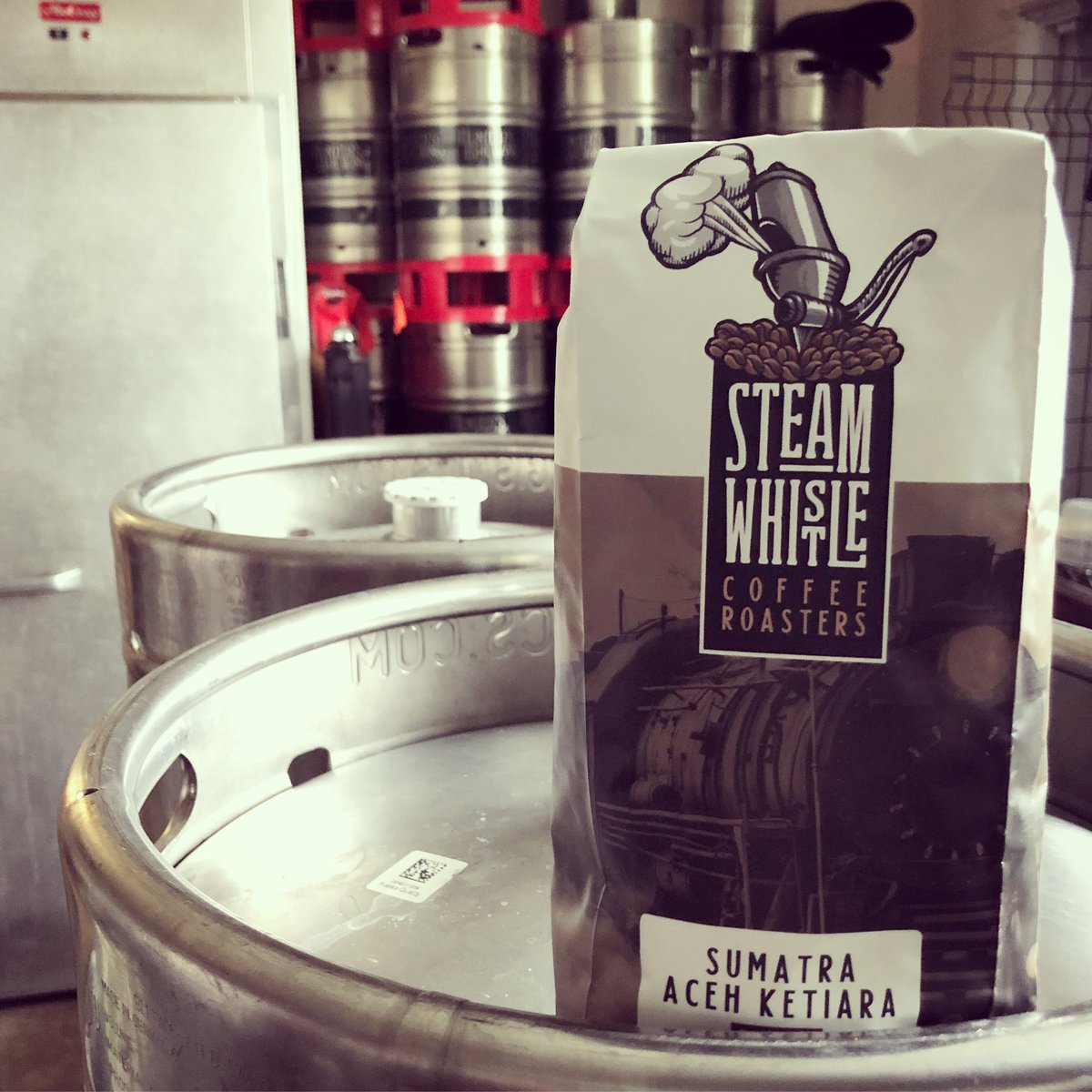 HuntersBrewing's tweet photo. Here’s a little sneak peak at what’s brewing. We love coffee and beer so we are stoked when we can have them together! Thanks to our friends  @steamwhistlecoffeeroasters for sharing their delicious coffee with us. We were instantly hooked on their Sumatra. Stay tuned friends! https://t.co/qCGUeU20WI