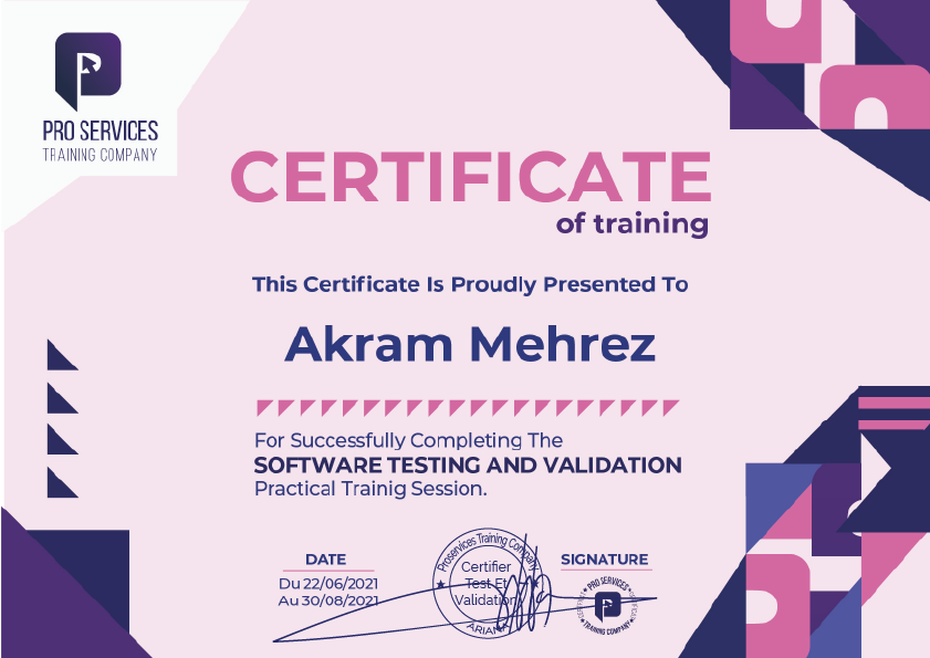 proservicetrai1's tweet image. 𝐟𝐨𝐫𝐦𝐚𝐭𝐢𝐨𝐧 effectuée avec succès!
Félicitations à tous nos candidats. #𝐏𝐫𝐨𝐬𝐞𝐫𝐯𝐢𝐜𝐞𝐬_𝐓𝐫𝐚𝐢𝐧𝐢𝐧𝐠_𝐂𝐨𝐦𝐩𝐚𝐧𝐲 vous souhaite un excellent parcours professionnel.
 +216 58 98 56 08
#Certificate_of_Training #Test_et_Validation #Testeur #Succès #IT #Technology