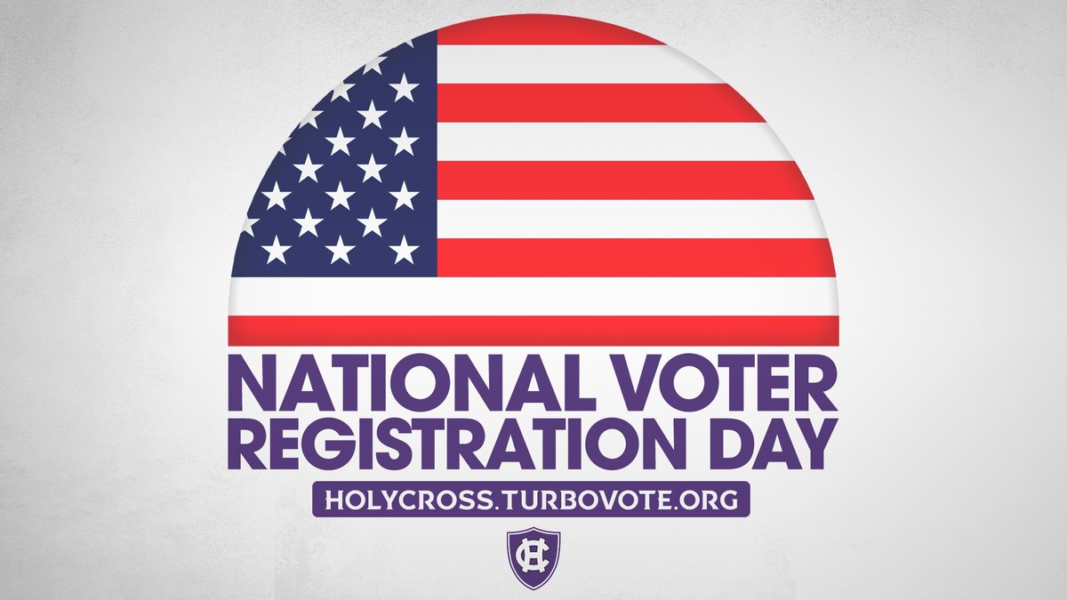 GoHolyCross's tweet photo. It's #NationalVoterRegistrationDay ! Today, we encourage all of 'Sader Nation to check the status of their registration and stay informed about upcoming elections.
https://t.co/hoK2iuymee
#GoCrossGo | #VoteCrossVote https://t.co/LaYPJtMUyC