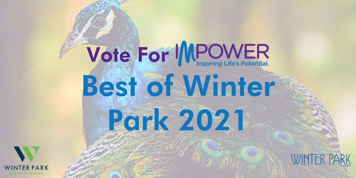 IMPOWERFL's tweet photo. @WPChamberFL has nominated us in its 2021 Best of @WinterParkFla class. Vote today! 👇
1. Visit https://t.co/UKxqxEwzec
2. Click "vote"
3. Fill out the form
4. Click "Best Charitable Organization"
5. Select IMPOWER 😎
#florida #awards #mentalhealth https://t.co/4rmEcyv8n3