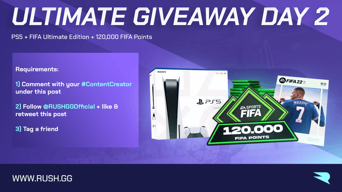 RUSHGGOfficial's tweet photo. We are absolutely overwhelmed by the love you have shown us by joining us on https://t.co/rH34k54bK3 yesterday!🤗

We decided to give something back and drop another FIFA Ultimate Bundle on our socials!🤑
 
1. Follow @rushggofficial
2. Like this post
3. Tag a friend
 
Good Luck! https://t.co/088jcL1EuE