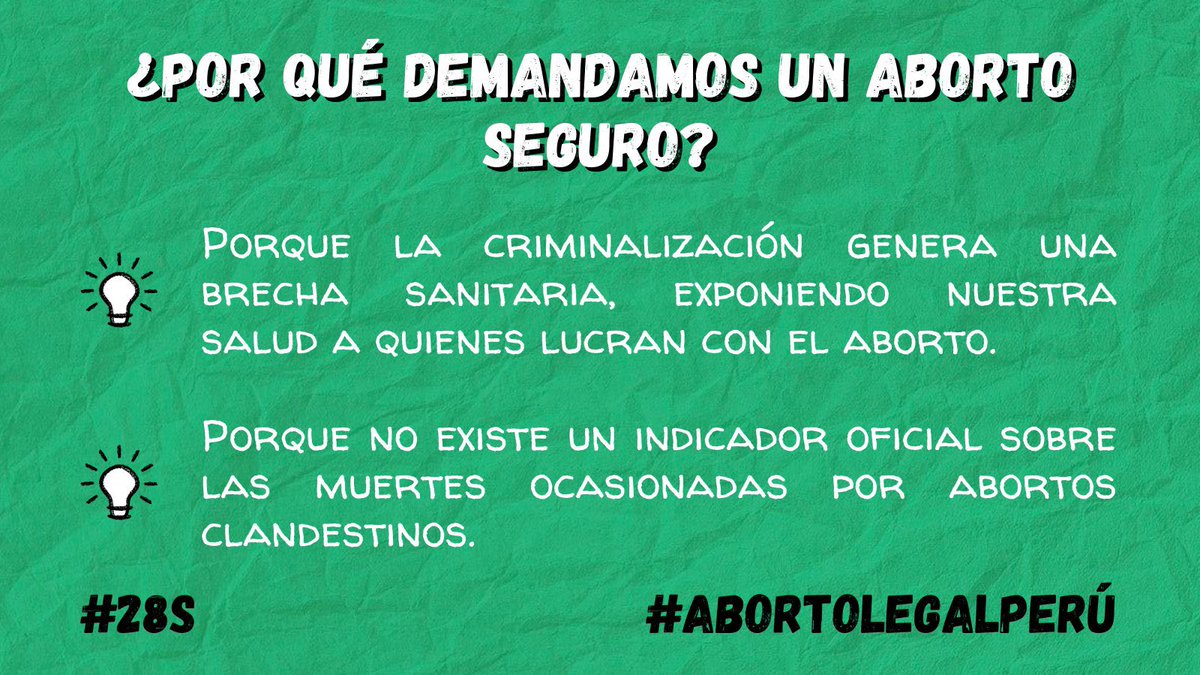 panueloverdepe's tweet photo. Ni presas por abortar, ni muertas por intentar #AbortoLegalPerú #28S https://t.co/xHTQAQJGA3