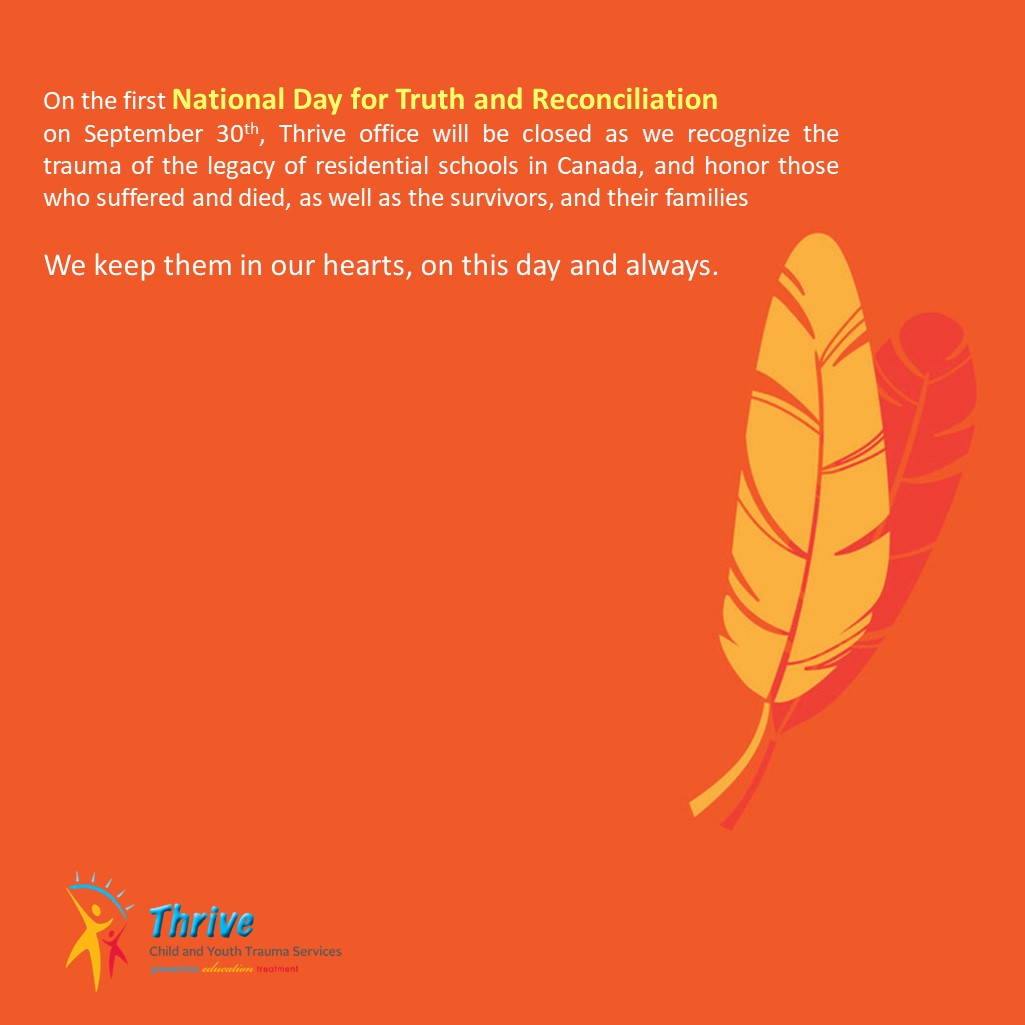 Thrive_CYTS's tweet photo. We are honoured to announce that Thrive board on Sep 23, unanimously passed a motion to close our offices every year, to commemorate the legacy of residential schools, which more than 150,000 First Nations, Metis and Inuit children were forced to attend between the 1870s and 1997 https://t.co/0zlRRQ9FKY