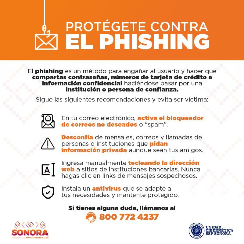 SonoraSeguridad's tweet photo. Prevención cibernética

El #phishing es un tipo de fraude, en el que se envían mensajes fraudulentos por parte de un delincuente simulando ser una entidad o persona de confianza y así acceder a información privada como contraseñas o datos bancarios

#NoCaigas Sigue estos consejos https://t.co/fMswcLbM5y