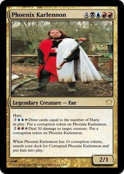 thejayfaulkner's tweet photo. That time, a LONG time ago, someone made me* into a couple of Magic cards ...peak nerd achieved :)
*OK, my LaRP character.
#MTGArena #MTG #MagicTheGathering #NerdGasm #LorienTrust https://t.co/cw7JIb1QkC