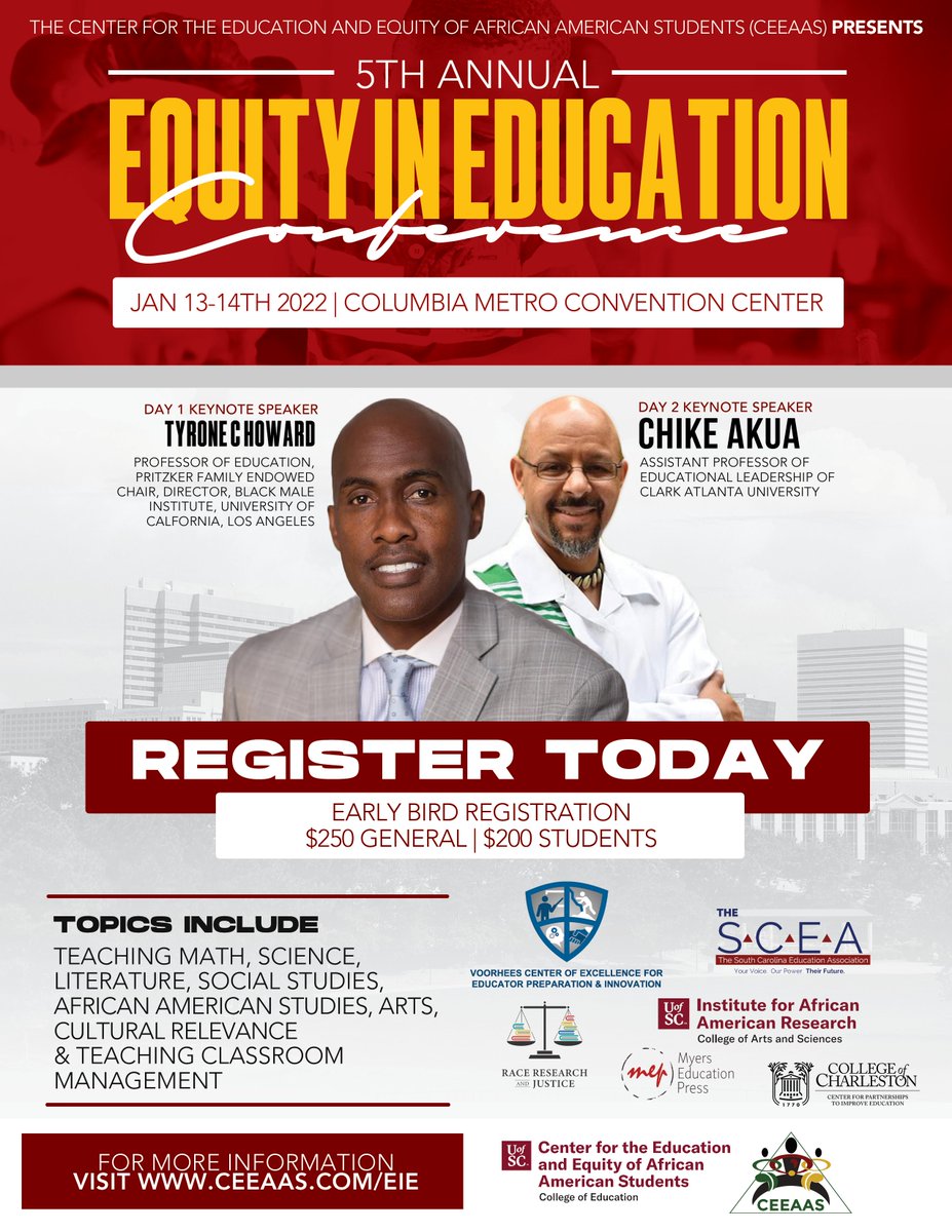Have you heard?? 5th Annual Equity in Education Conference registration is NOW OPEN!! ceeaas.com/eie