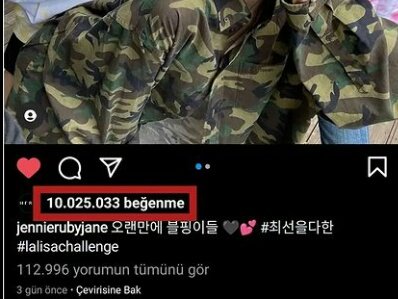 Jennie'nin 10M begeni almasinin ot4 ile falan alakasi yok, eger oyle olsaydi diger uyelerin de ot4 fotograflari o kadar begeni alirdi? favlarınızı yamamaya calissanizda bu sadece Jennie'nin gücü