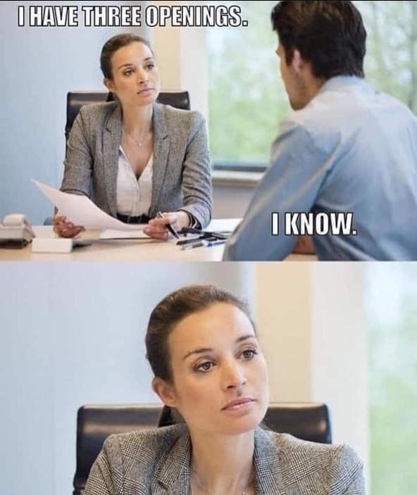 onlyDwight's tweet image. hired
.
.
.

#interviewmeme #hrmemes #hrmeme #jobmeme #job #career #happyer #hkmemes #jobs #jobsatisfaction #jobsearch #jobsearchadvice #jobsearching #jobsearchtips #jobsecurity #jobseek #jobseeker #jobseekers #jobseeking #jobshiring #jobsite #jobskills #jobstress #workexper…