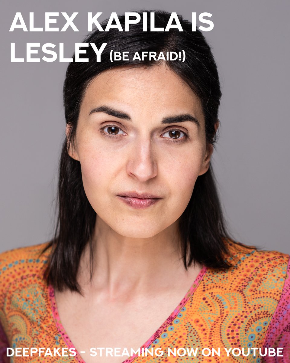 Sounds_Curious's tweet photo. @AlexKapilaActor is an actor, presenter &amp; voiceover artist who plays Lesley in Deepfakes – a character she herself describes as “The love-child of Dominic Cummings and Pritti Patel”. Sound scary? Wait until see her in action! Streaming now on YouTube: https://t.co/MLq2p1fppA https://t.co/vglYX6Wt7P