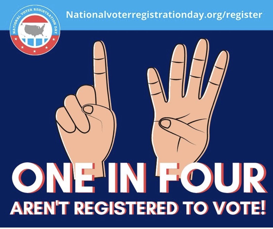 PirgGeorgia's tweet photo. Happy National Voter Registration Day! Are you registered to vote? If not, visit the link in our bio! @StudentPIRGs #NationalVoterRegistrationDay #campustakeover #youthvote #voteready https://t.co/A4qIgtFTBZ