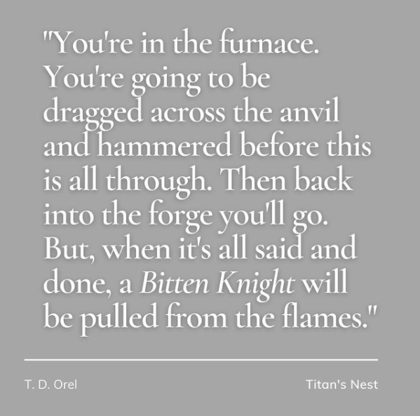 TitansNestBooks's tweet photo. Trials forge us into who we are meant to be 🔨🔥 A Bitten Ward must embrace their time in the fire during their training, only then can they become refined into a Bitten Knight ⚔️ ⠀⠀
https://t.co/2WoGwHlQIp https://t.co/f4zKzlnBaG