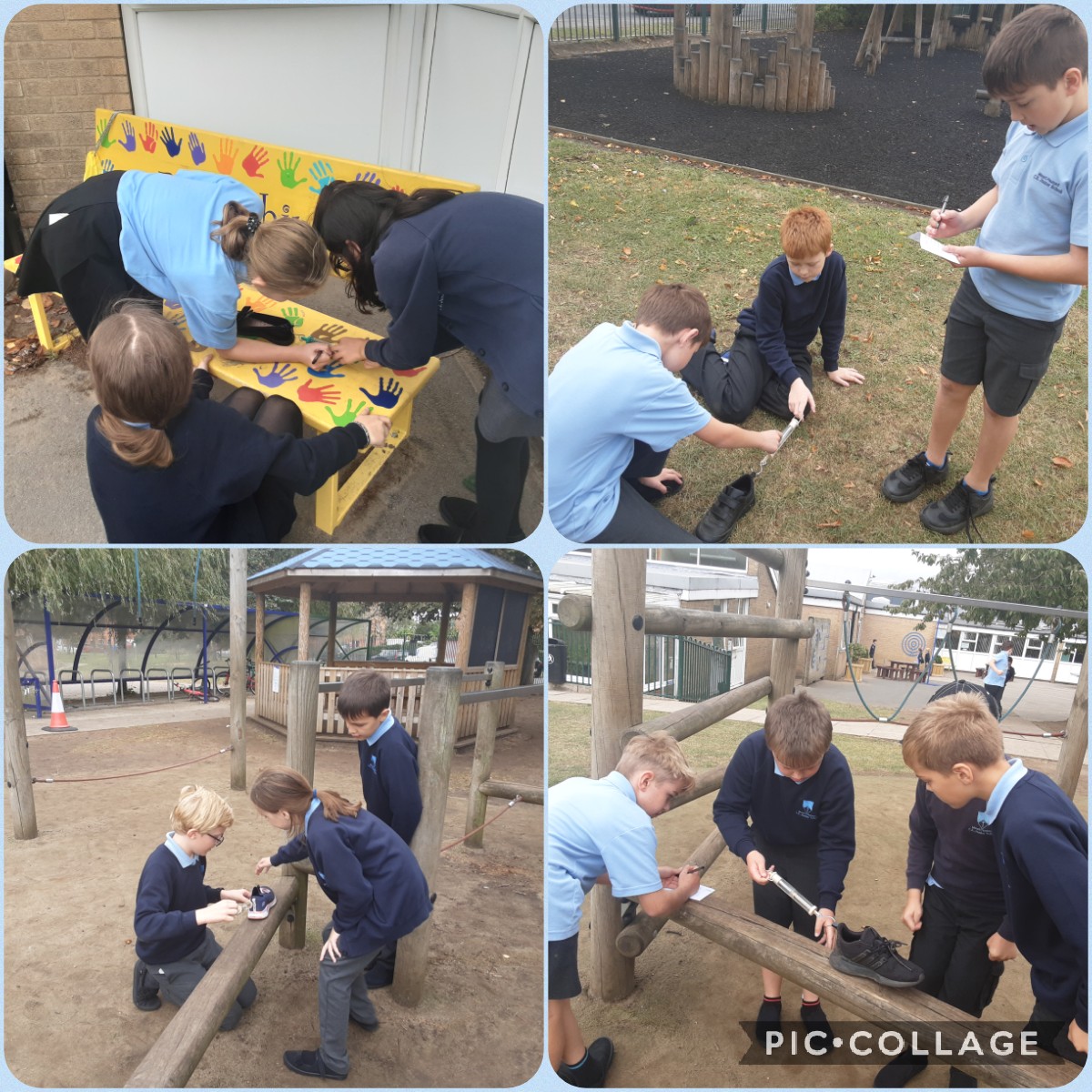 mountpljuniors's tweet photo. Year 5 have an immense time conducting a fair test this afternoon. They hypothesised that their shoes would move easier on smooth surfaces and therefore require less force. Turns out, they know their stuff! #TeamMPJS https://t.co/vlwzvvsgCA