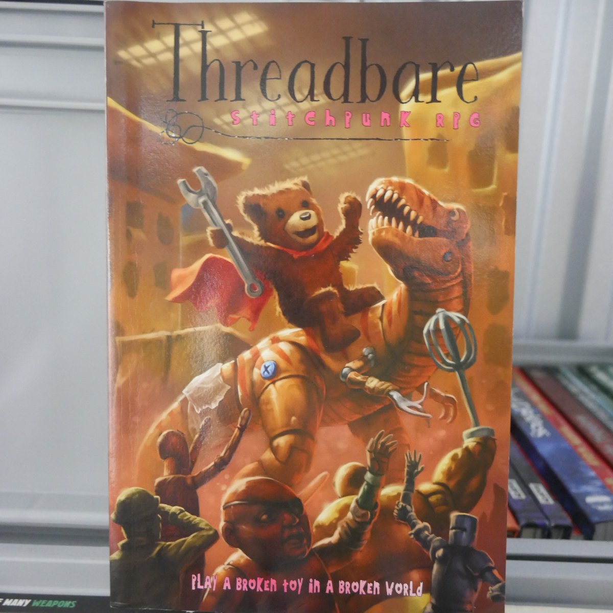 Alexandria_RPG's tweet photo. Here is a cute, silly, slightly scary, and fun game. #threadbarerpg. This game was created by @mortaine in 2017. You play a toy that has been jury-rigged to combat Entropy. A little #furfighters and maybe some #naughtybear in #ttrpg form.
#tabletoproleplayinggames https://t.co/EQOjJnTY2T