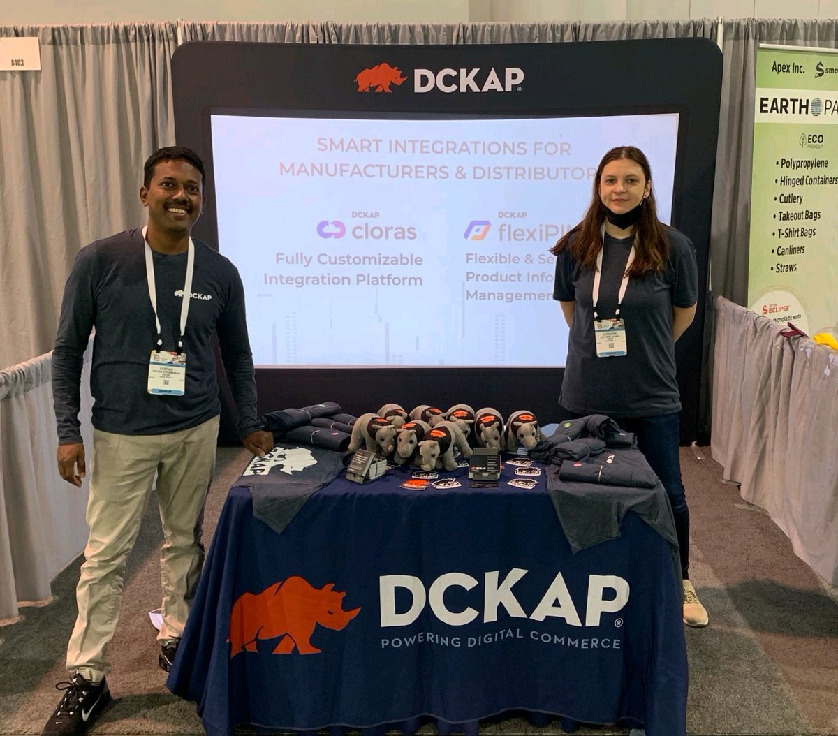 dckap_PIM's tweet photo. We're all set for Day 2 at the @packexposhow 2021! 

Say hi to @chatwithKC, Founder and CEO, @dckap and Catherine Sulskis, Partner Manager, DCKAP, at Booth number 8402. 

[1/2] https://t.co/znfSRJuwB5