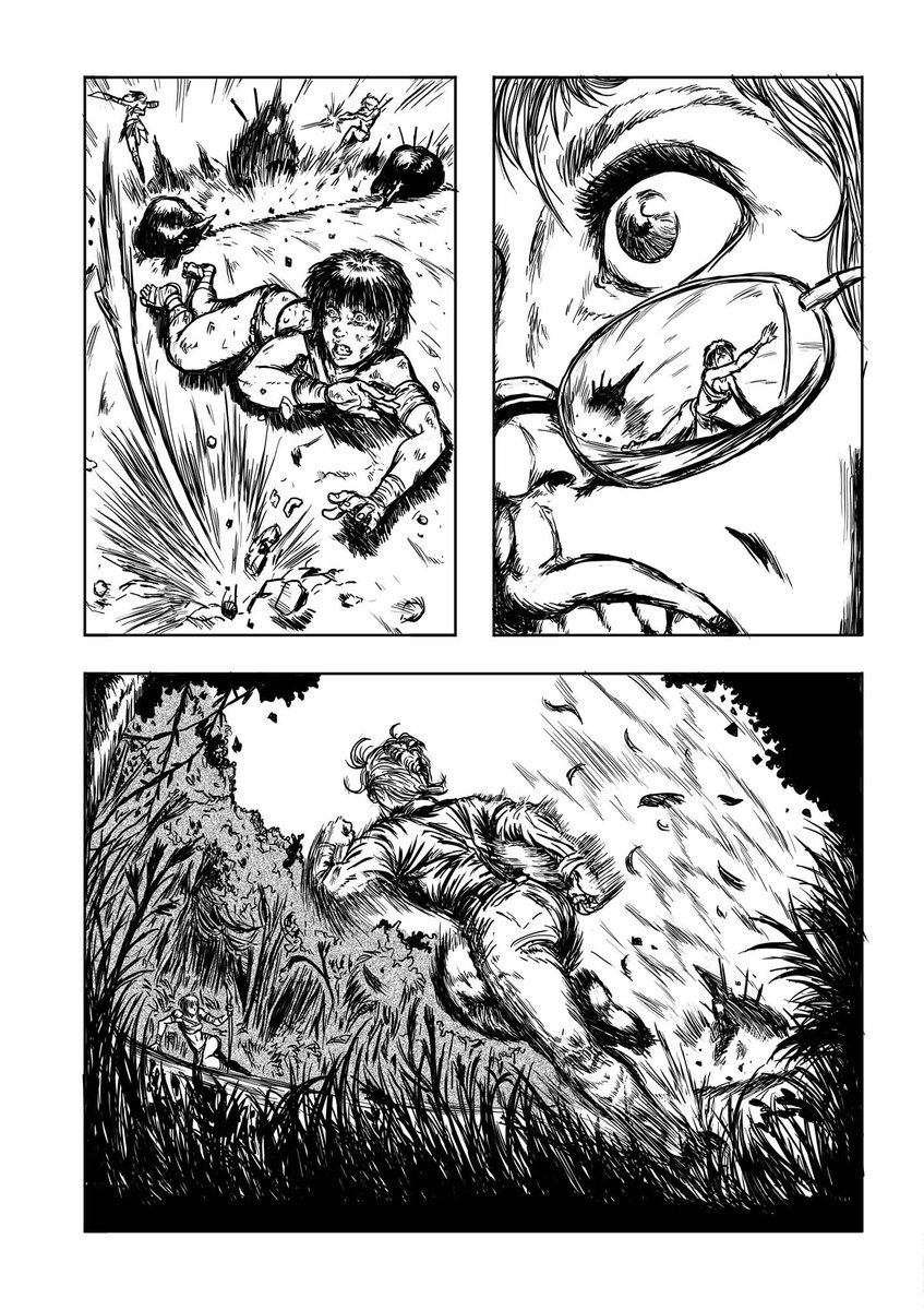 Ga_Ma7's tweet photo. Old pages but i'm still really fond of them. They are from the frame story portion illustrated by me for "Amazzoni" - 2015, published by Passenger Press, written by Alessandro Cremonesi #amazzoni #passengerpress #indie #italian #comics #blackandwhite #amazon #gaetanomatruglio https://t.co/3KTB9gnIk3