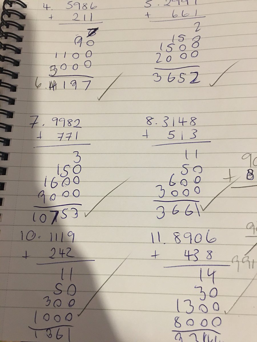 SHarrhy's tweet photo. Soon as my Son came home today he was desperate to show off his maths skills 🥰 #columnaddition #numeracy https://t.co/1MFi87BsvO
