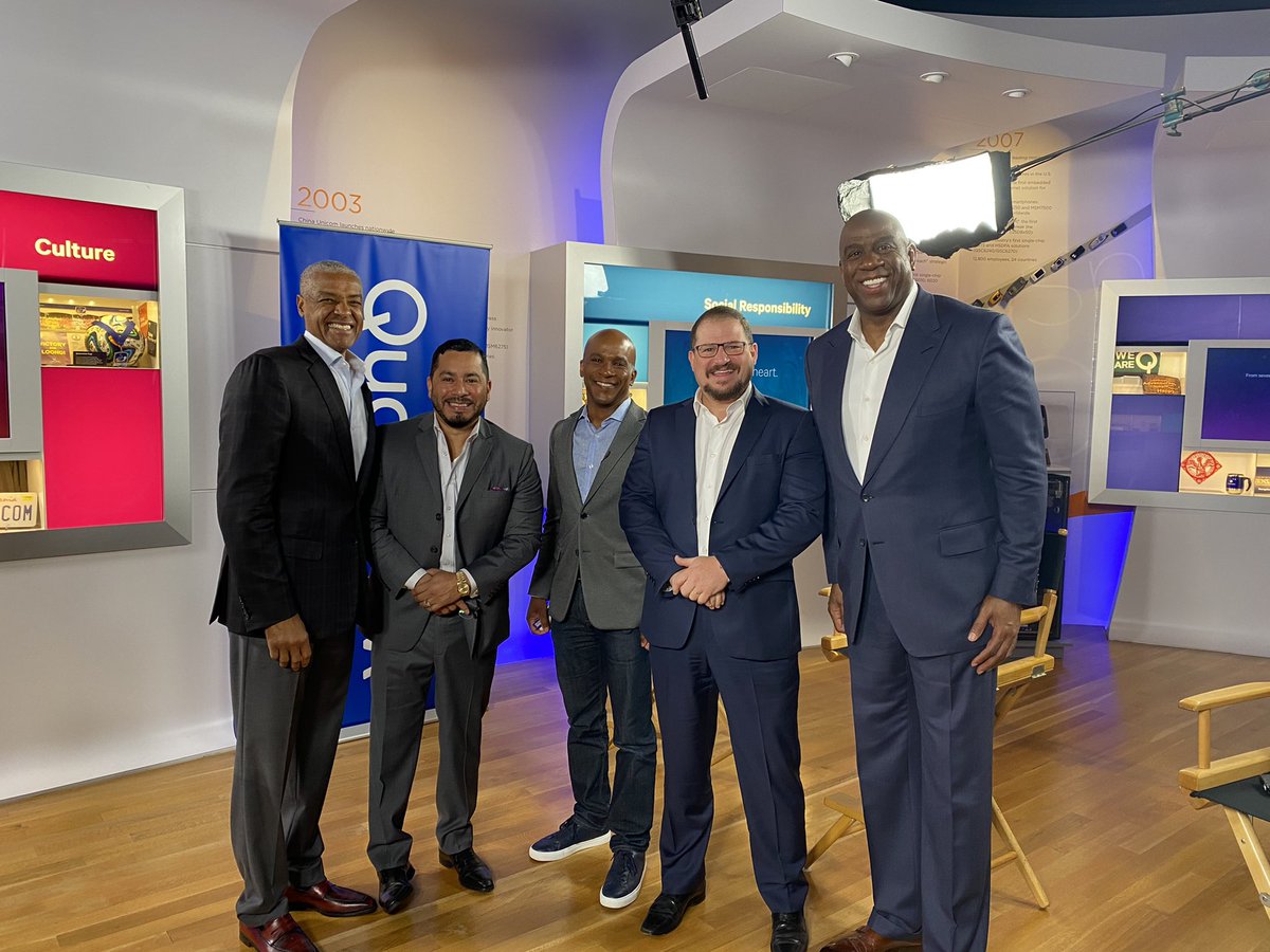 MagicJohnson's tweet photo. Enjoyed my time on CNBC this morning with my partners Jim Reynolds, George Burciaga, and Cristiano Amon! Thank you @jonfortt for having us! https://t.co/EpRC9uFFNO