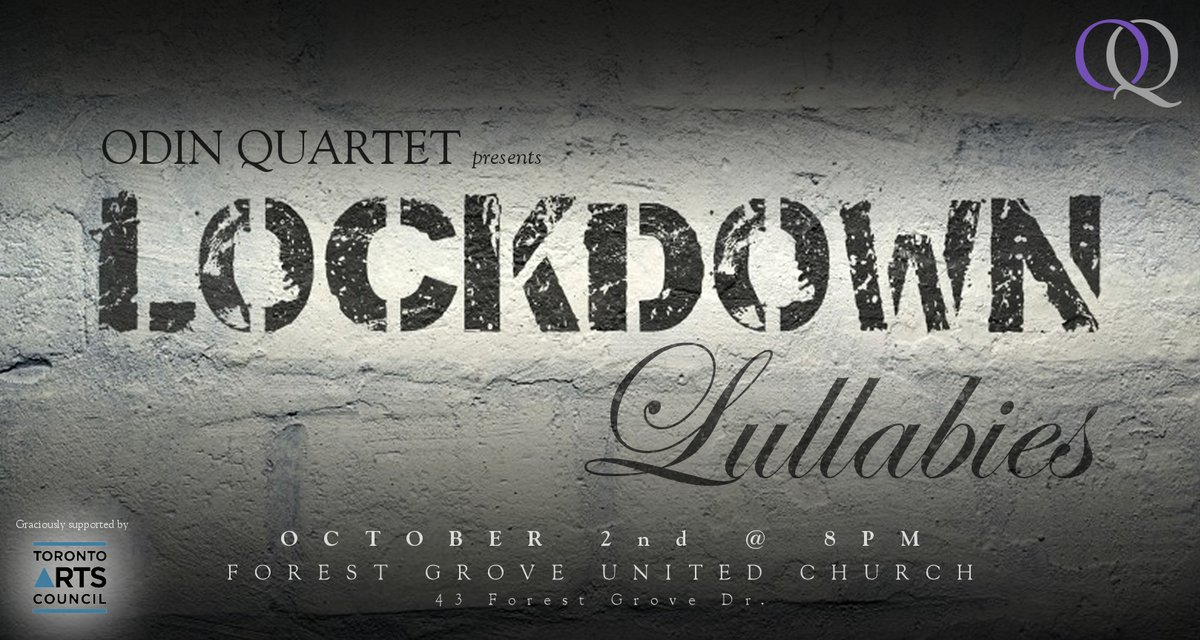 Honoured to have <a href="/OdinQuartet/">Odin Quartet</a> present world premiere of my piece, Unity in Distress! Part of their Lockdown Lullabies series where composers created works based on pandemic. Line-up of other composers is awesome so attend in-person or online. Tix/Info: odinquartet.com