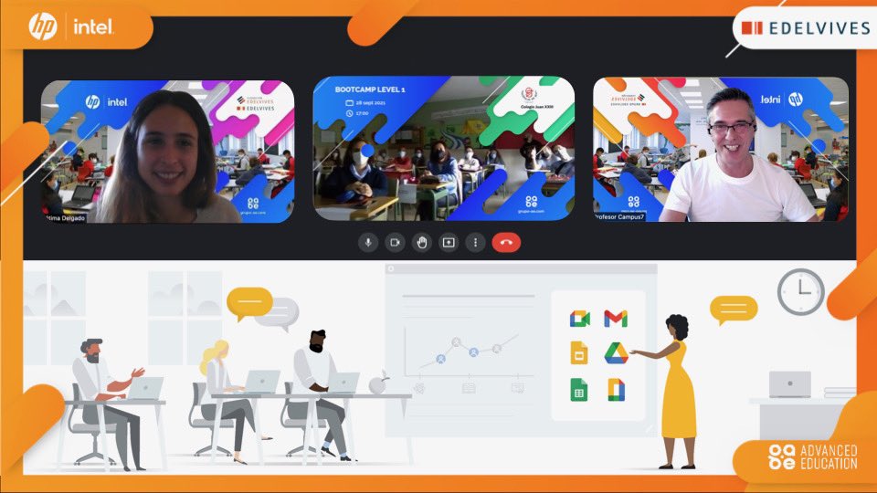 Encantados de acompañar a <a href="/coleJuanXXIII/">Colegio Juan XXIII - Discípulas de Jesús</a> estrenando nuevo Bootcamp y nuevo examen Google.  @Grupo_AEd <a href="/FundacEdelvives/">Fundación Edelvives</a> <a href="/Edelvives/">Edelvives</a> <a href="/Intel_Spain/">Intel España</a> <a href="/Fatima_DelgadoM/">Fátima Delgado</a> y todo el súper equipo! <a href="/GoogleForEdu/">Google for Education</a>