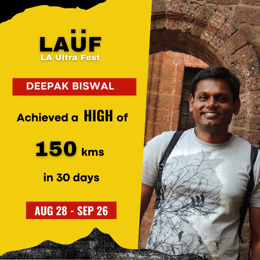 deepbeneath's tweet photo. Glad to be a part of #LaÜF #LaUltraFest #LaUltra
Thanks @drrajatchauhan Sir and @LaUltra555 team for giving us a chance to take part. #gratitude
I resumed my running after 6 months. I hope I will run the original #LaUltra someday 🤞
Thanks again.
#RunandBee https://t.co/HSWuY1Y1Sn