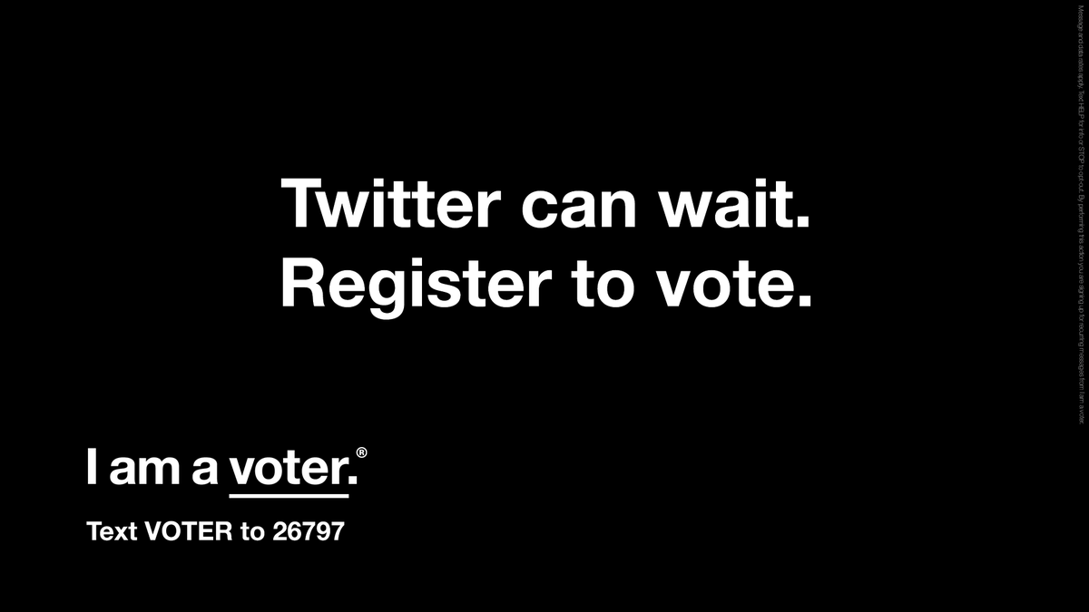 Today on #NationalVoterRegistrationDay, text VOTER to 26797 to make sure you are registered to vote. If you are already registered, text VOTER to 26797 to receive important election information. There’s no such thing as an off year. #iamavoter
