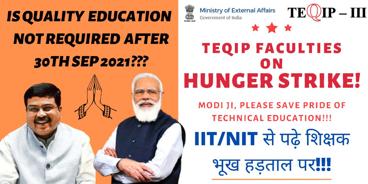 ANKIT SAXENA (@ankit_rmu) on Twitter photo #IITians_NITians_On_Hunger_Strike
#TEQIP_FACULTIES_ON_HUNGER_STRIKE, क्या <a href="/EduMinOfIndia/">Ministry of Education</a> यही चाहती थी। संभवतः यही विकल्प शेष है जिससे हमारी समस्या <a href="/EduMinOfIndia/">Ministry of Education</a> को सुनाई दे। <a href="/PMOIndia/">PMO India</a> <a href="/EduMinOfIndia/">Ministry of Education</a> <a href="/narendramodi/">Narendra Modi</a> <a href="/aajtak/">AajTak</a> <a href="/ndtvindia/">NDTV India</a> <a href="/the_hindu/">The Hindu</a> <a href="/IndianExpress/">The Indian Express</a> <a href="/BBCHindi/">BBC News Hindi</a> <a href="/ANI/">ANI</a> #IITians_NITians_On_Hunger_Strike
#TEQIP_FACULTIES_ON_HUNGER_STRIKE, क्या <a href="/EduMinOfIndia/">Ministry of Education</a> यही चाहती थी। संभवतः यही विकल्प शेष है जिससे हमारी समस्या <a href="/EduMinOfIndia/">Ministry of Education</a> को सुनाई दे। <a href="/PMOIndia/">PMO India</a> <a href="/EduMinOfIndia/">Ministry of Education</a> <a href="/narendramodi/">Narendra Modi</a> <a href="/aajtak/">AajTak</a> <a href="/ndtvindia/">NDTV India</a> <a href="/the_hindu/">The Hindu</a> <a href="/IndianExpress/">The Indian Express</a> <a href="/BBCHindi/">BBC News Hindi</a> <a href="/ANI/">ANI</a>