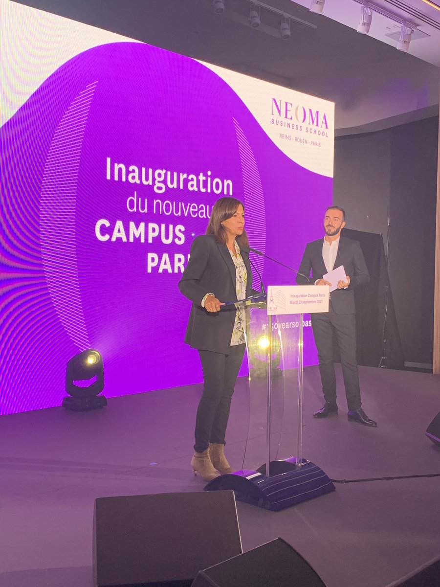 AlainGoudey's tweet image. Puis @Anne_Hidalgo rappelle la tradition de @paris autour de l’enseignement supérieur et évoque le rôle central de la ville campus qu’est Paris, au moment de l’inauguration du #campus de @NEOMAbs ! #150yearsofpassion #bepassionate_shapethefuture