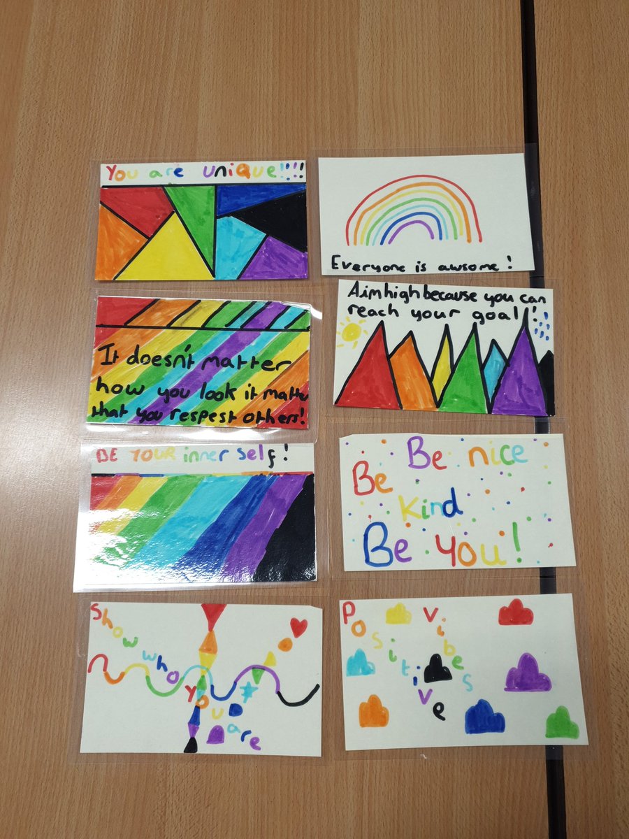 sch7119's tweet photo. Positivity vibes for you all today @pvacademies One of the wonderful children took their own time to create positive reminders for us when things get tough. These will be kept in our class and shared when we need that boost! https://t.co/Lmv9Gn99pc