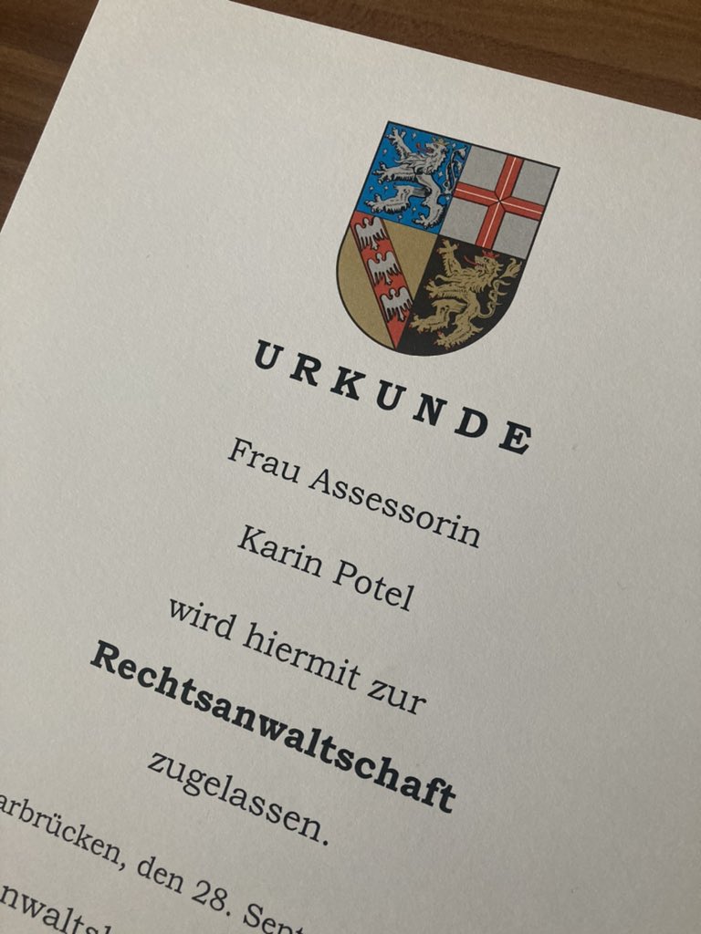 KarinPotel's tweet photo. Zulassung ✔️ und los geht’s bei @reuschlaw https://t.co/svZgTX0UuO