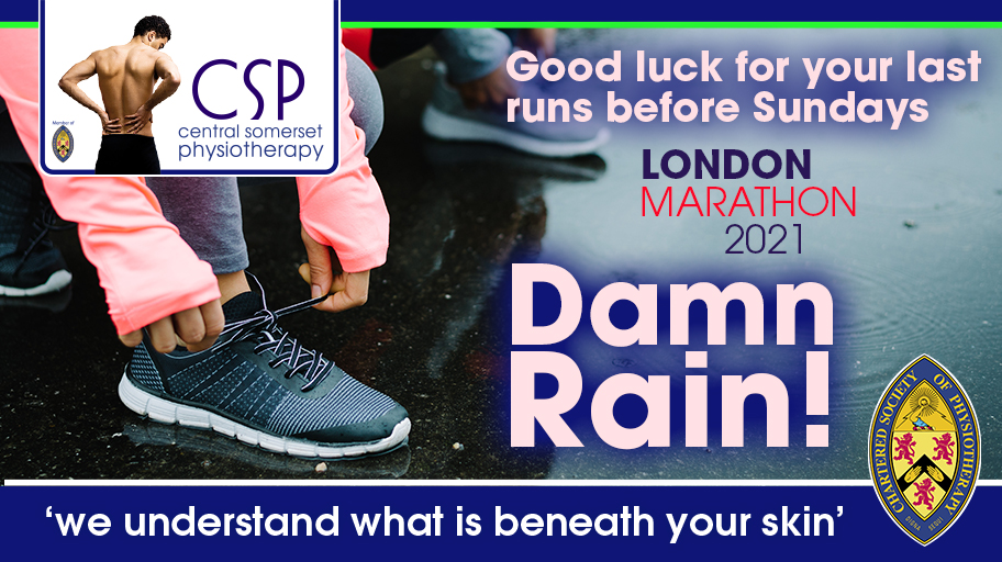 CSP_Physio's tweet photo. Rain, rain go away... don't you know we're on our last training runs before #LondonMarathon - GOOD LUCK to all our runners this weekend. #WeRunTogether https://t.co/xUVd0DXO55
